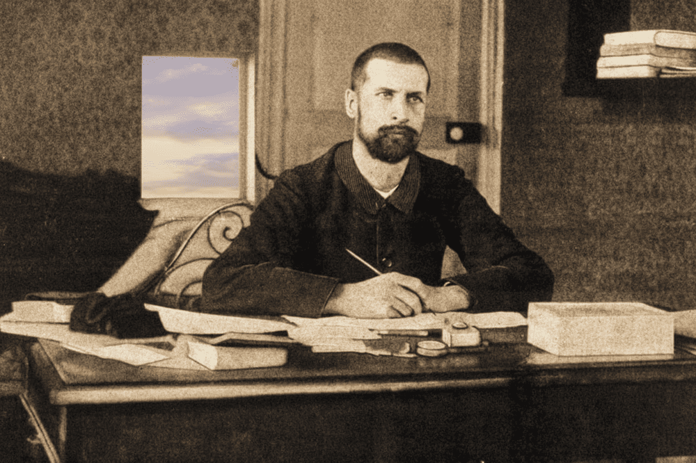 A rare archival photograph of Dr. Alexandre Yersin, captured during his early scientific years